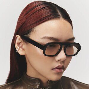 Perfect Condition Elisa Johnson Jane Mini Sunglasses in Gloss Black